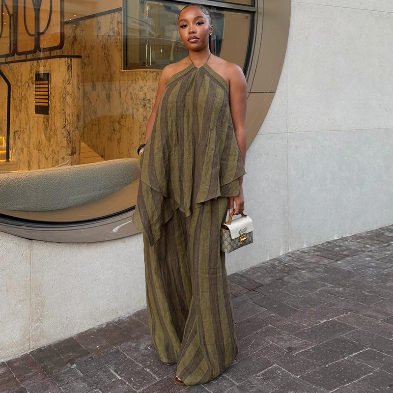 Asymmetrical Top & Wide-Leg Trousers Outfit