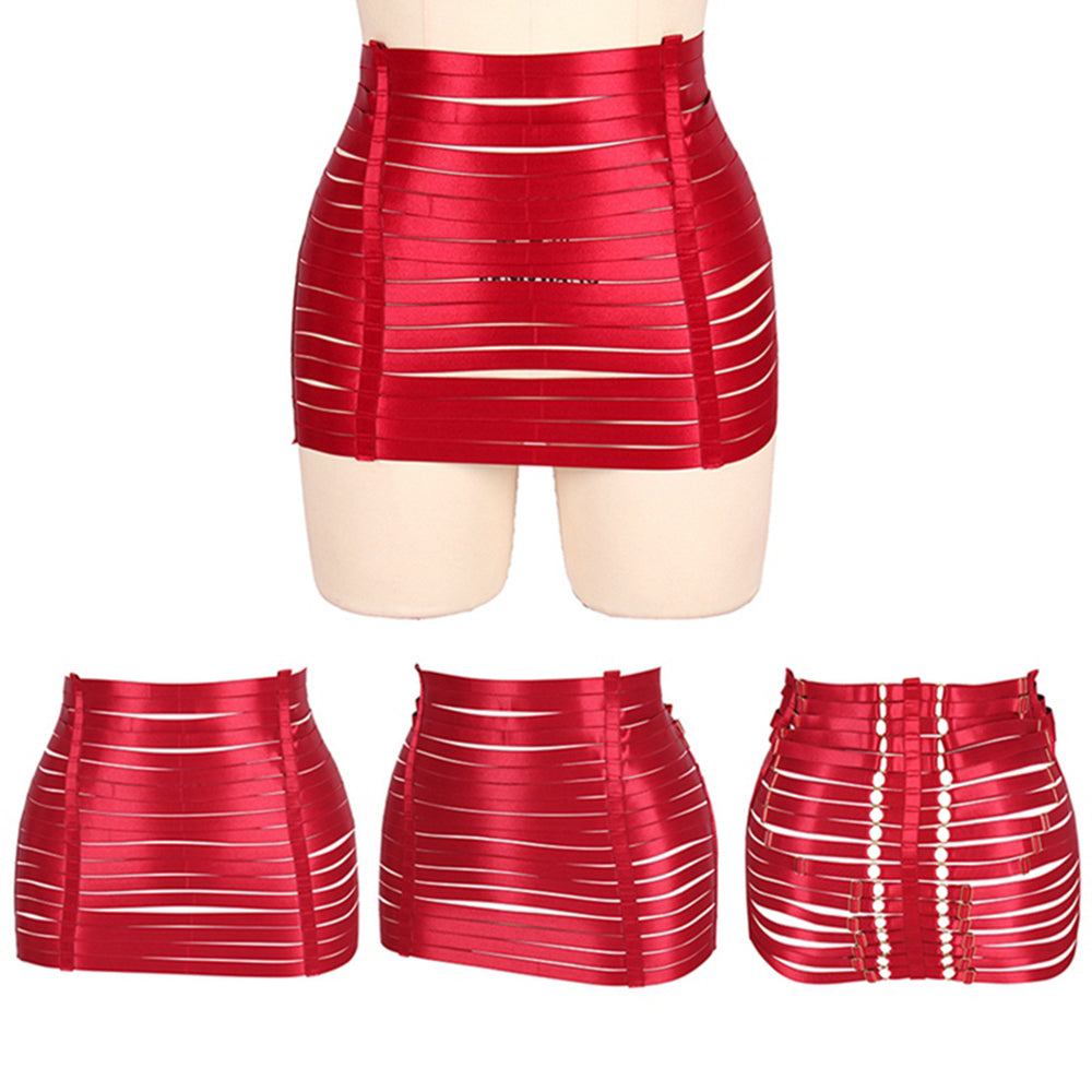 Women's Lace Up Elastic Binding Band Adjustable Multi Belt Skirt