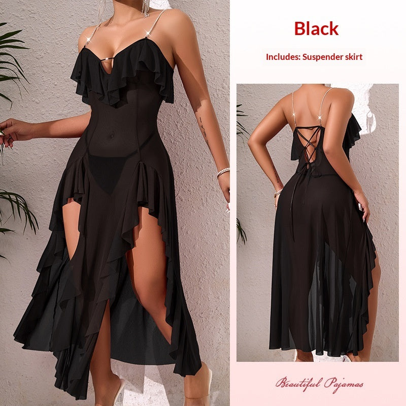 Sheer Temptation Backless Elegant Evening Dress