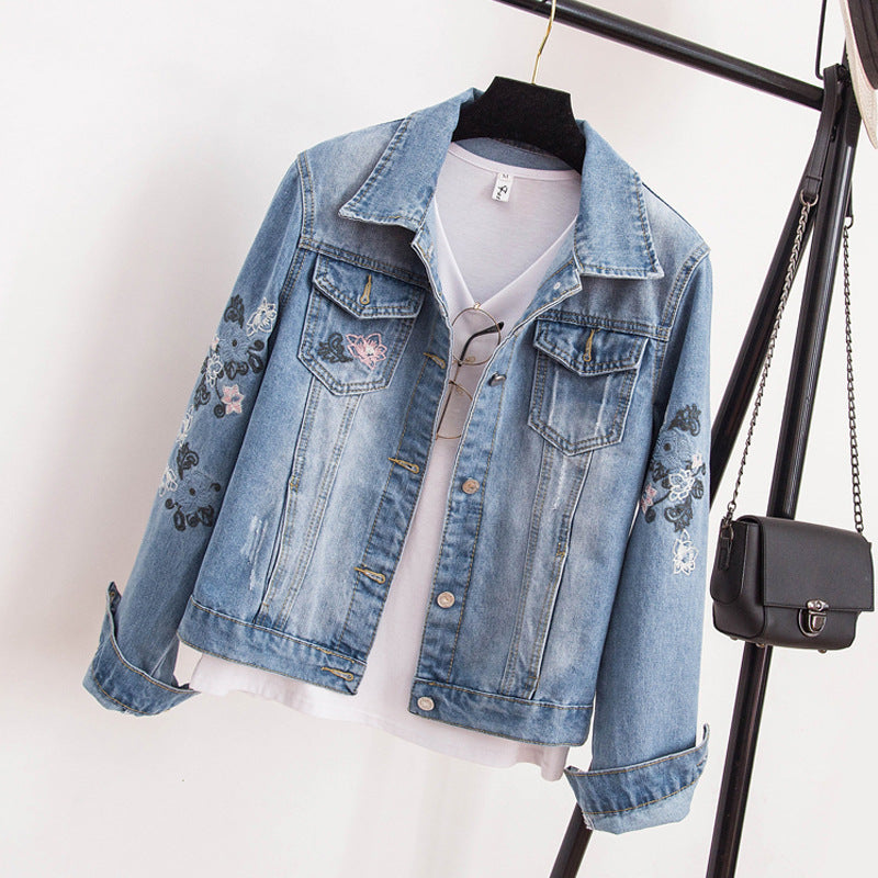 Embroidered Denim Jacket For Women