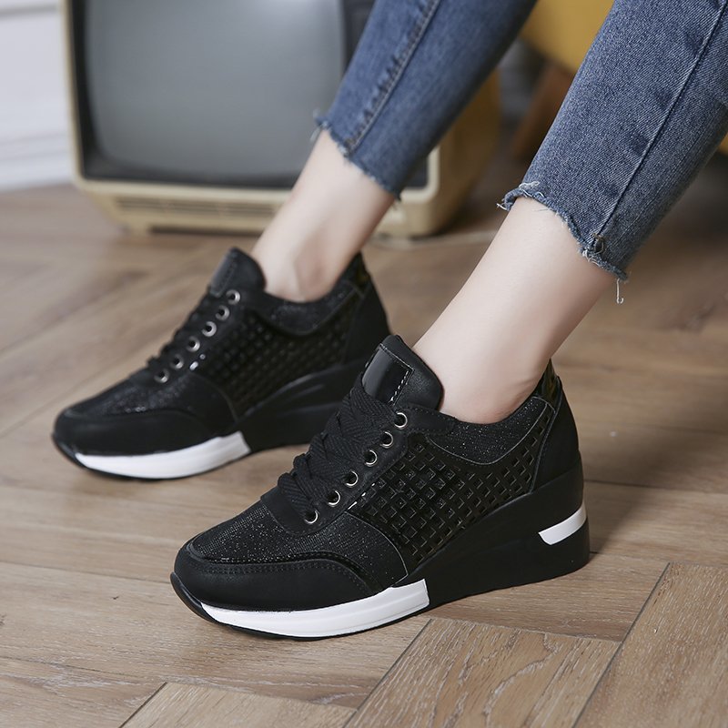 Hollow-Out Lace-Up Sneakers