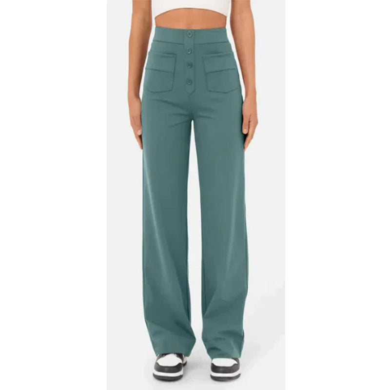 High-Waist Trousers With Pockets