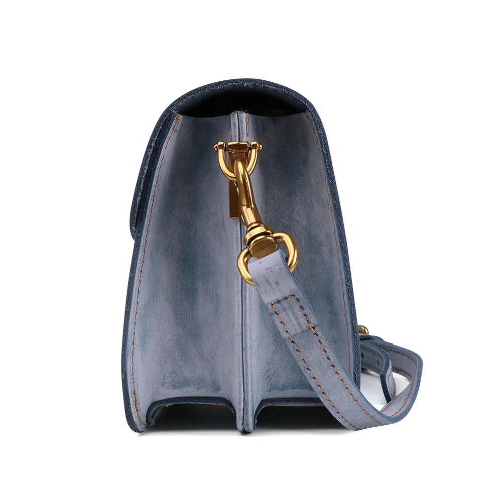 Foggy Wax Leather Handbag