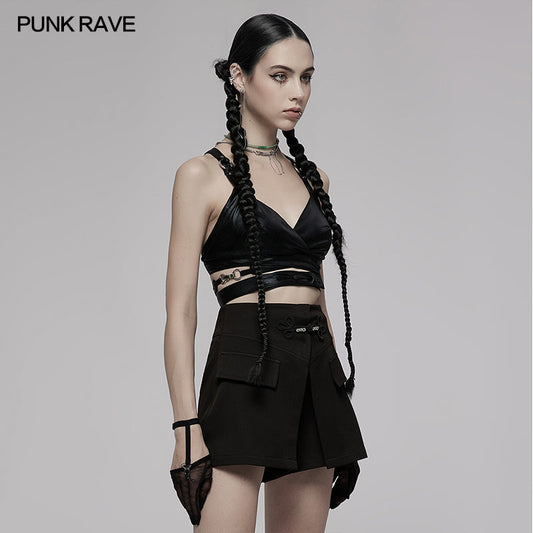 Elastic Cross-Strap Crop Top