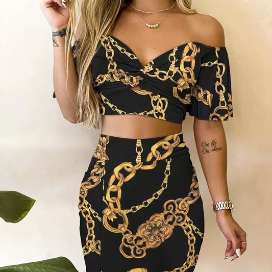 Open-Belly Half-Skirt Outfit - US Only