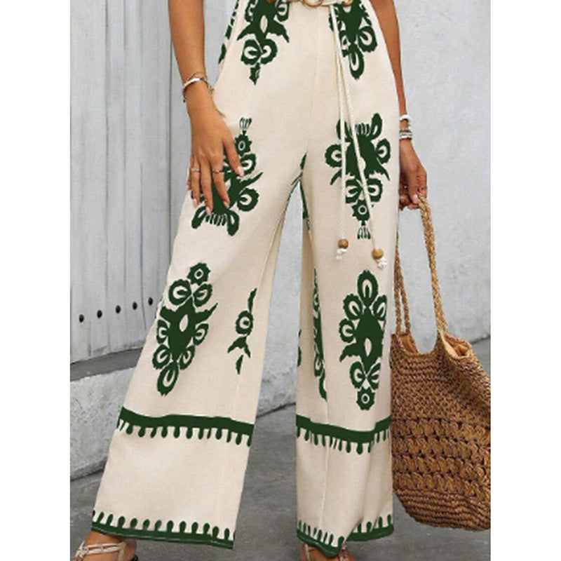 Boho Wide-Leg Jumpsuit With Pockets - US Only