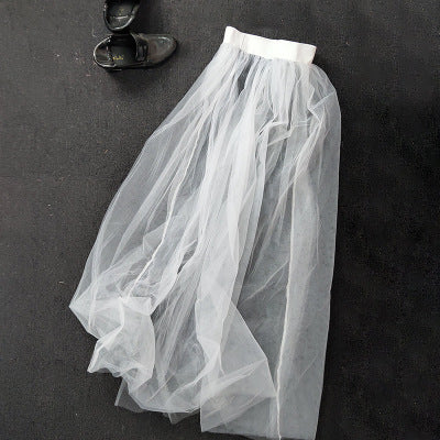 Match it with a skirt with long trousers and a sheer skirt