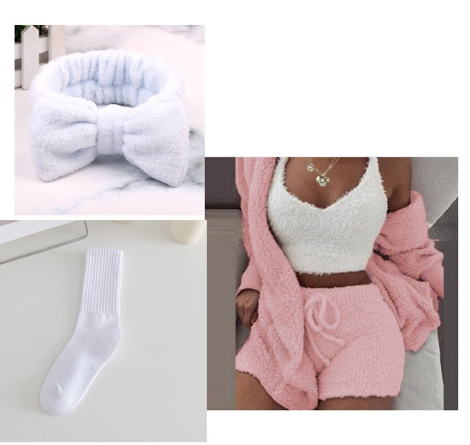 Fashionable Ladies' Plush Home Clothing - 3 Pieces