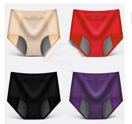 Leak-Proof Menstrual Period Breathable Triangle Health Pants - 4 Pairs of Underwear