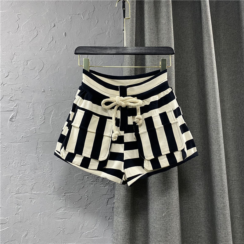 Striped Casual Cargo Ladies' Shorts