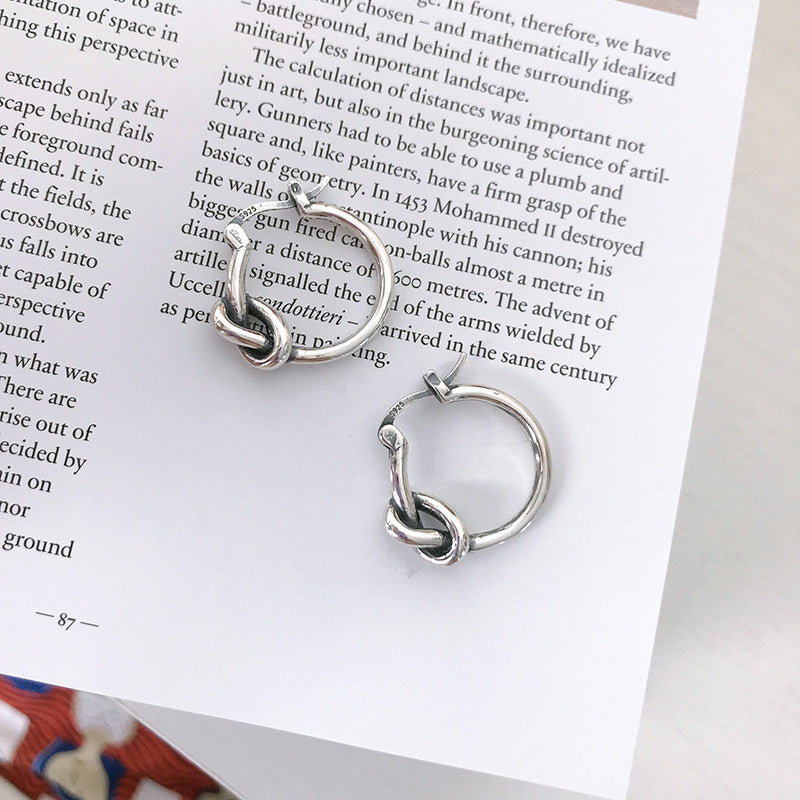 Women's Character Knot Twist Hoop Earrings