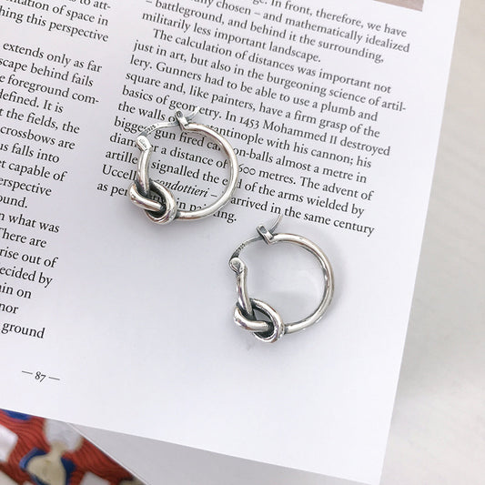 Women's Character Knot Twist Hoop Earrings
