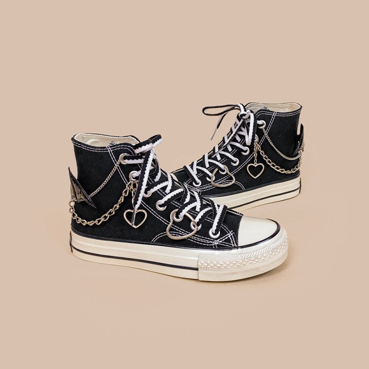 Handmade High-Top Canvas Shoes