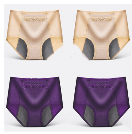 Leak-Proof Menstrual Period Breathable Triangle Health Pants - 4 Pairs of Underwear