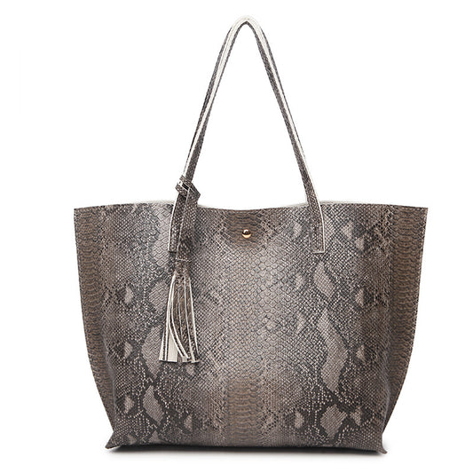 Ladies' Fashion Snake Handbags - Shoulder Laptop Tote Bag