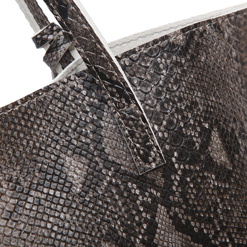 Ladies' Fashion Snake Handbags - Shoulder Laptop Tote Bag