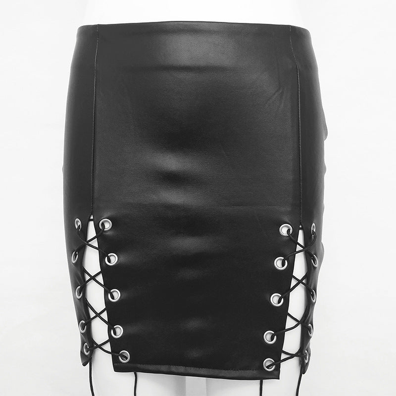 Irregular PU Mini Skirt