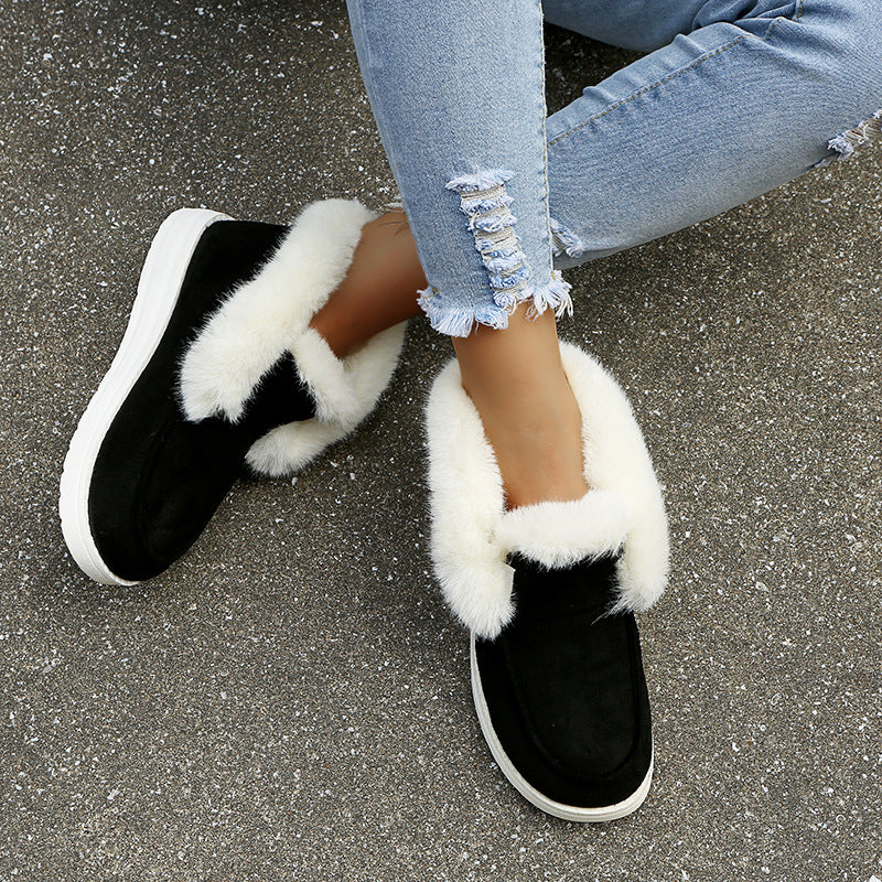 Plush Fur Ankle Winter Snow Boots for Women