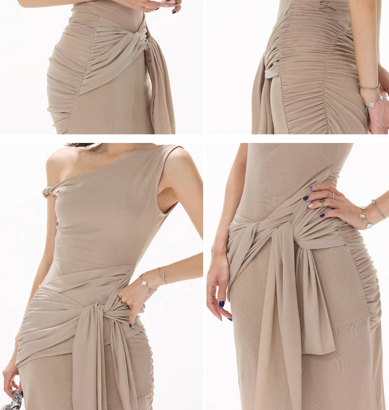 Cool Knitted Off-neck Hot Girl Dress