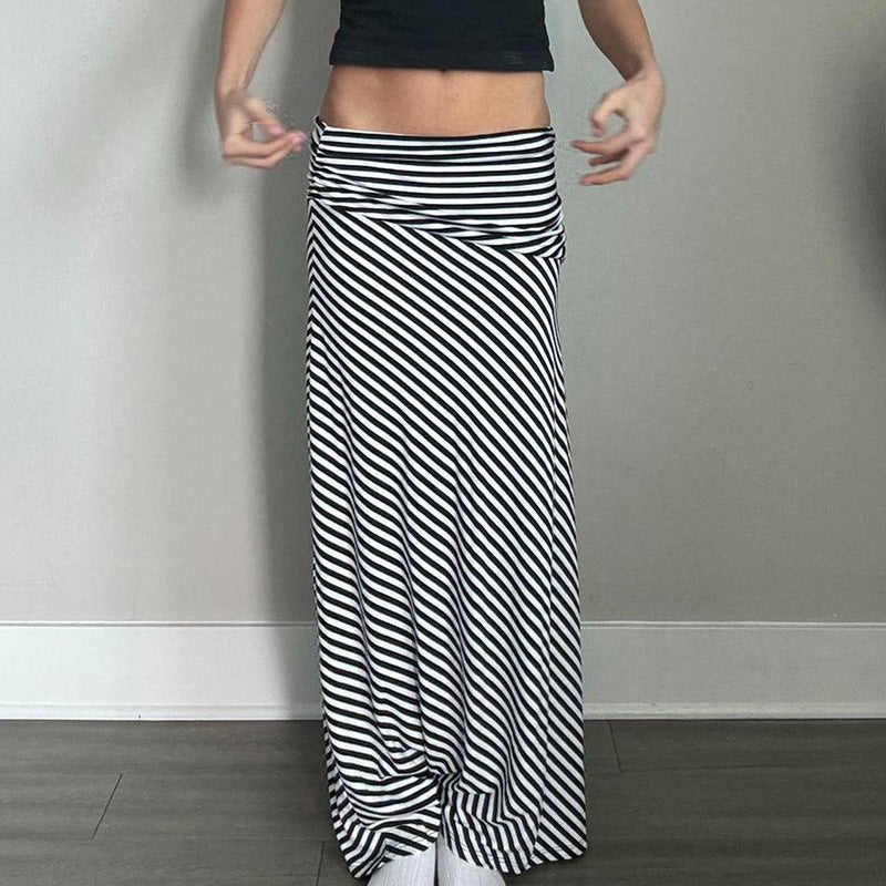 New High-Waist Elastic Hip Long Skirt