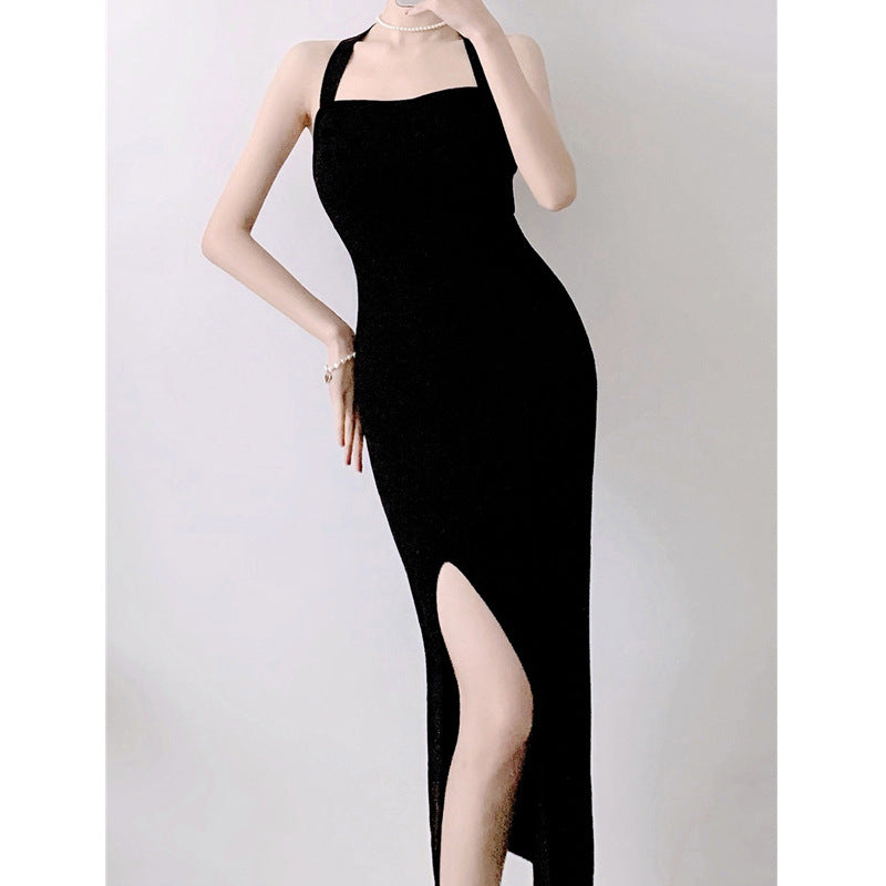Backless Sexy Strap Split-Thigh Dress