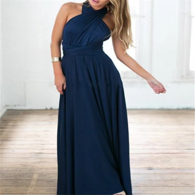 Cross-Strap Maxi Party Dress