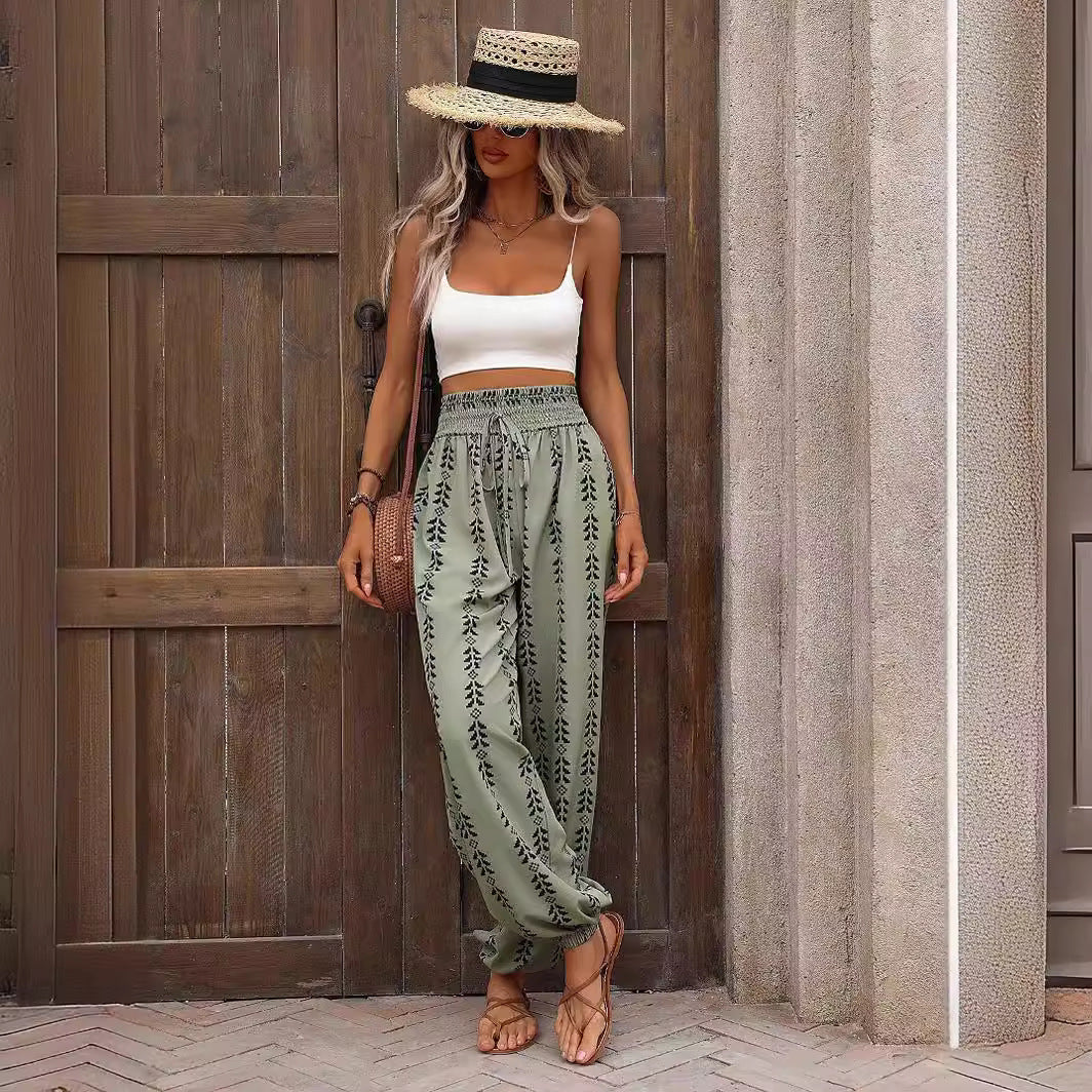Women's Mesh Wide-Leg Casual Trousers
