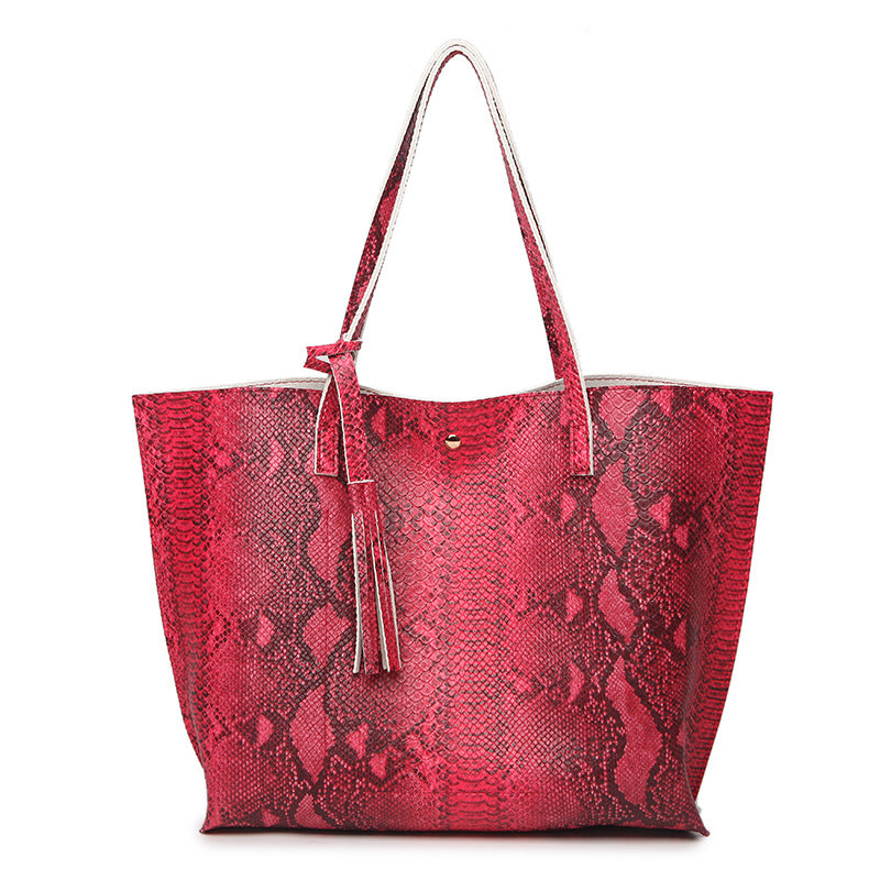 Ladies' Fashion Snake Handbags - Shoulder Laptop Tote Bag