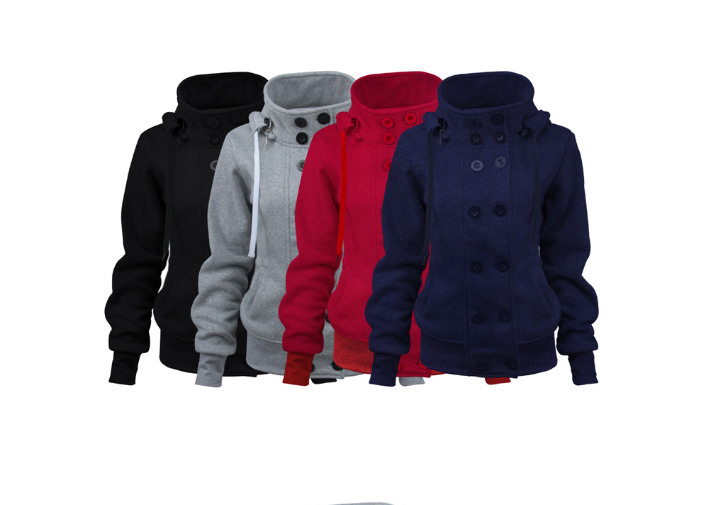 Best-Selling Double-Breasted Detachable Hood Jacket - Thick Warm Cotton Coat for Women