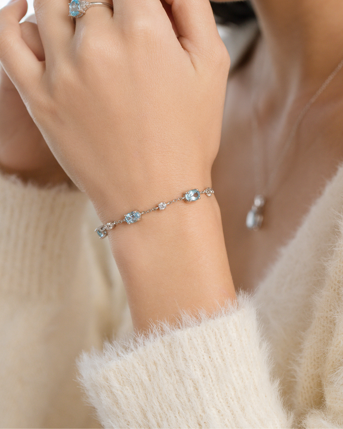 Mini Set 2 - Blue Topaz Jewellery Set in Sterling Silver