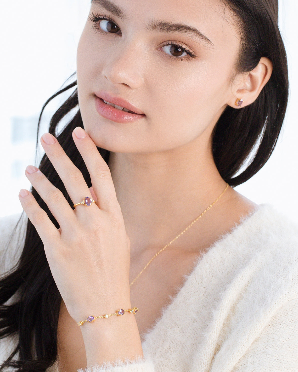 Lavender Amethyst Bracelet in 18k Gold Vermeil