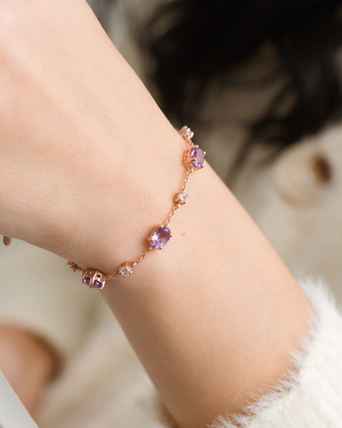 Essential Amethyst Jewellery Set in 18k Rose Gold Vermeil