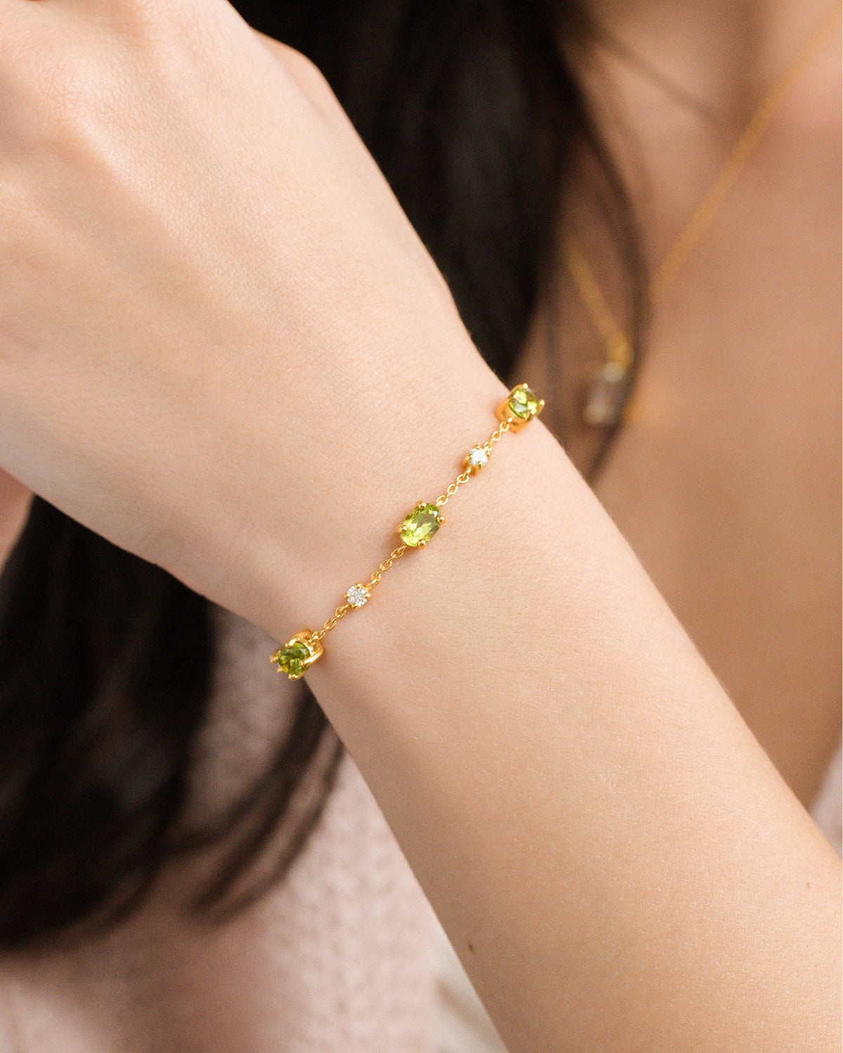 Peridot Bracelet in 18k Gold Vermeil