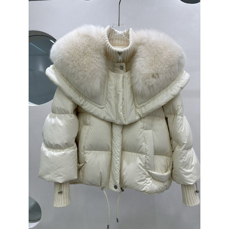 High-End Fox Fur Collar Luxury Puffer Jacket