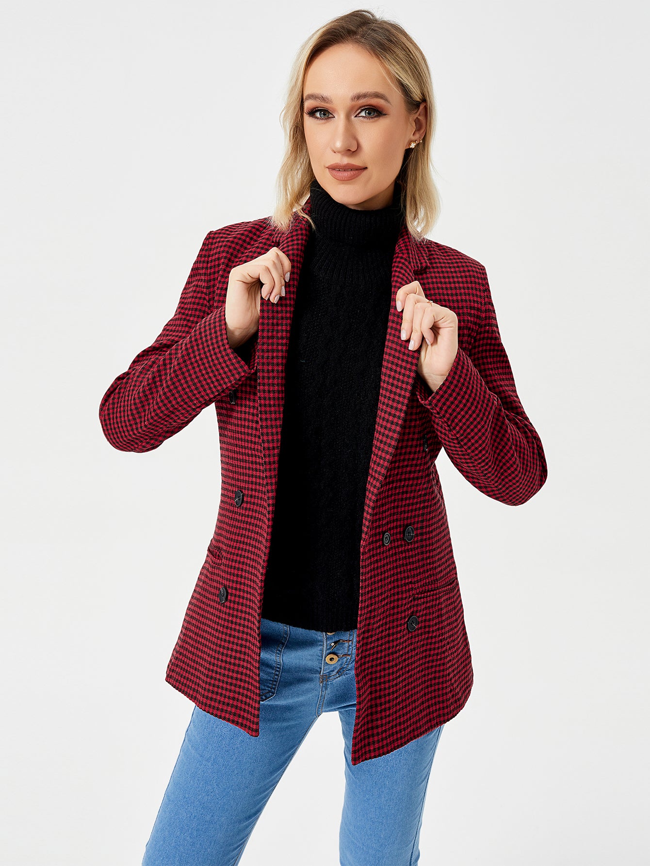 Blazer Jacket -  Long-Sleeve Work/0ffice Coat For Women