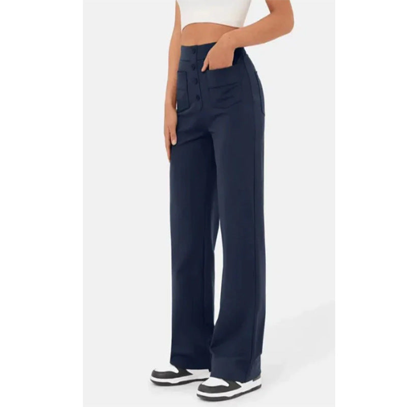 High-Waist Trousers With Pockets