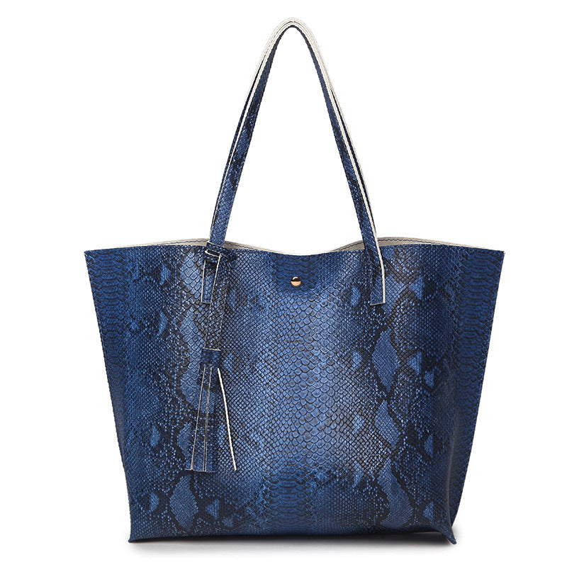 Ladies' Fashion Snake Handbags - Shoulder Laptop Tote Bag