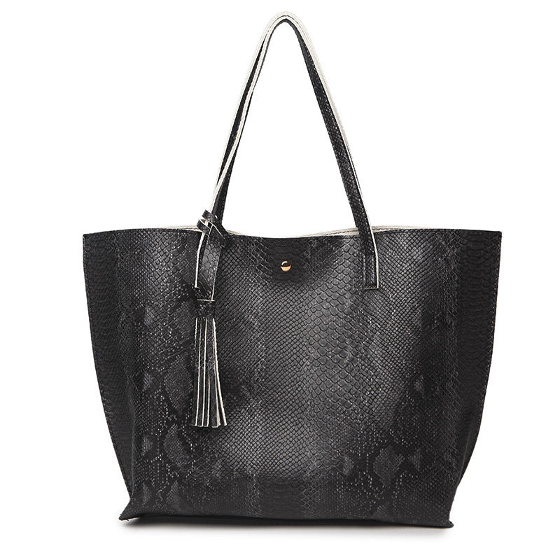 Ladies' Fashion Snake Handbags - Shoulder Laptop Tote Bag