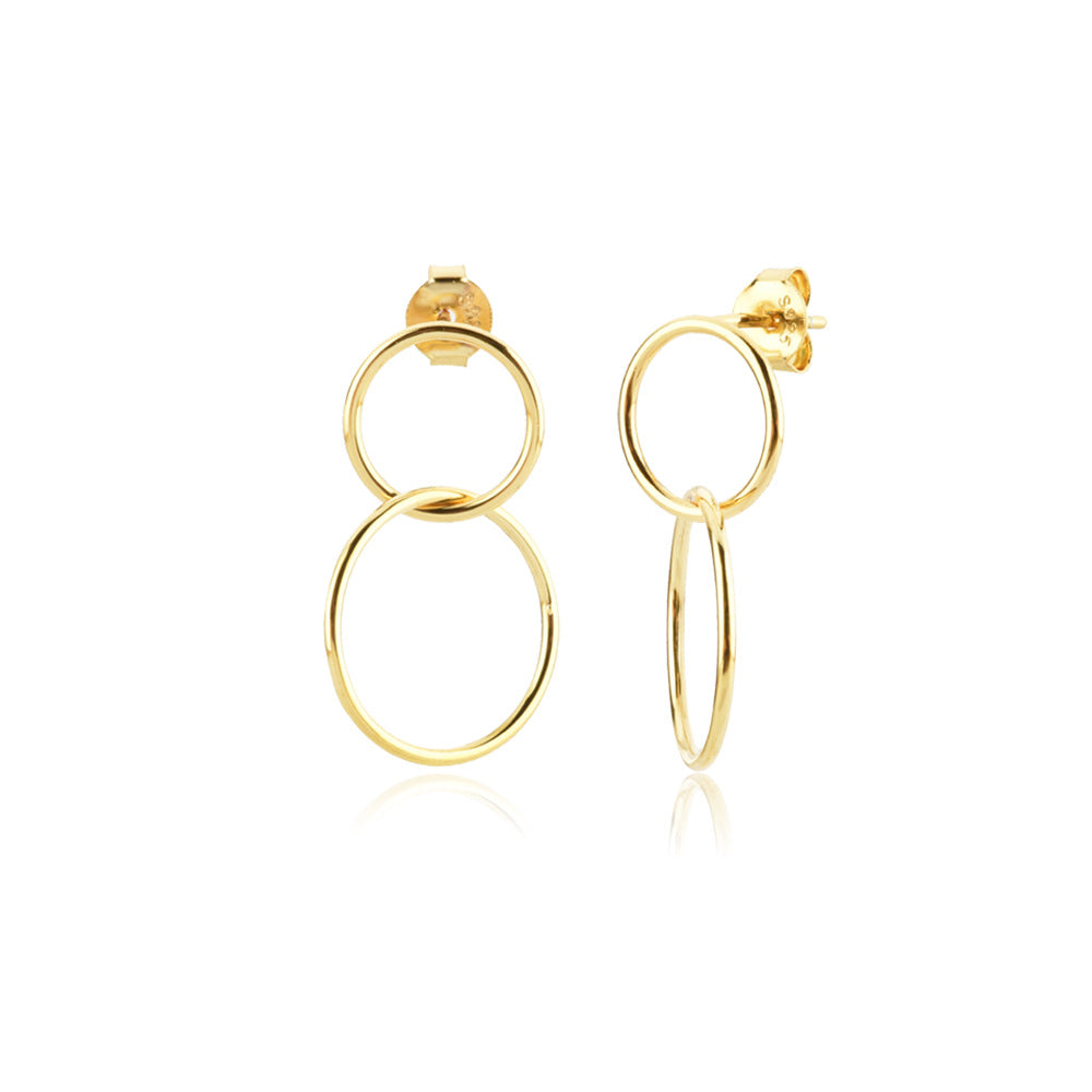 Long Ring Buckle Earrings For Women