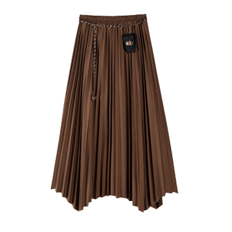 All-Match Velvet Pleated Skirt