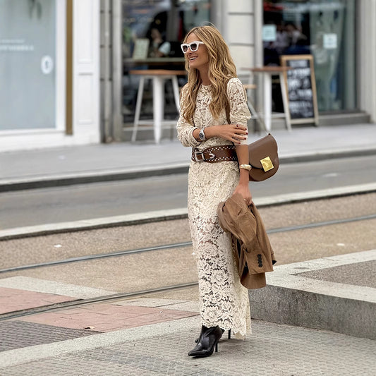 Lace Fashion All-match Casual Elegant Holiday Party Dress