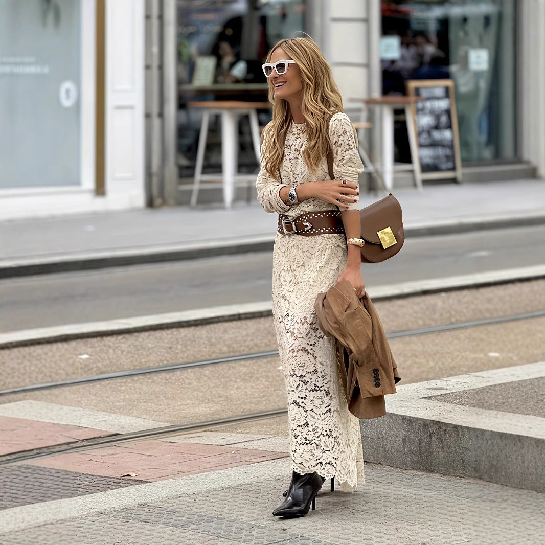 Lace Fashion All-match Casual Elegant Holiday Party Dress