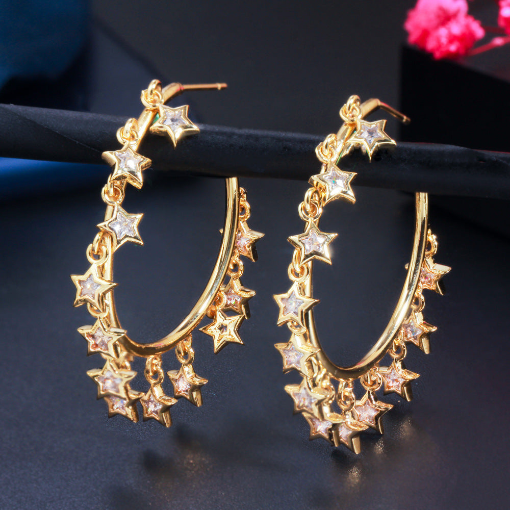 Ladies' Celebrity Tassel Hoop Earrings