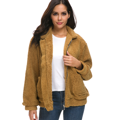 Women's Zipper Plush Jacket