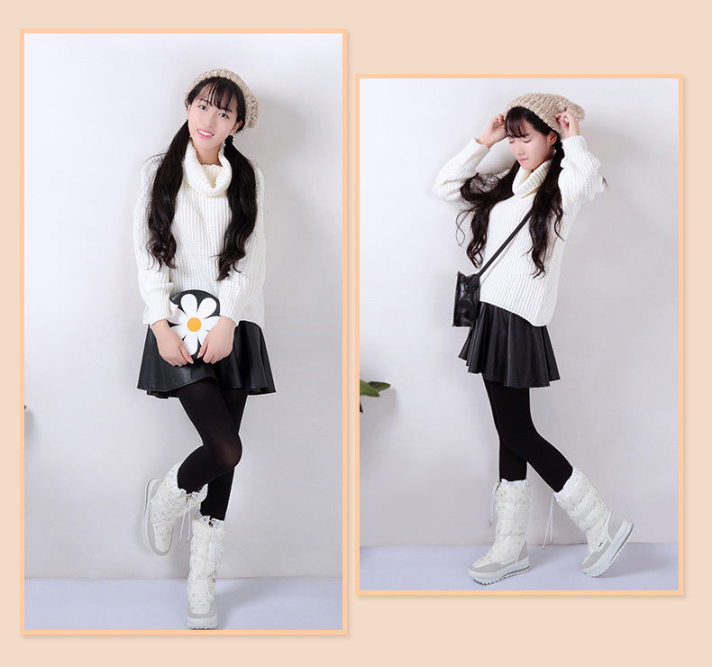 Warm Thick-Fur-Heel Boots For Women
