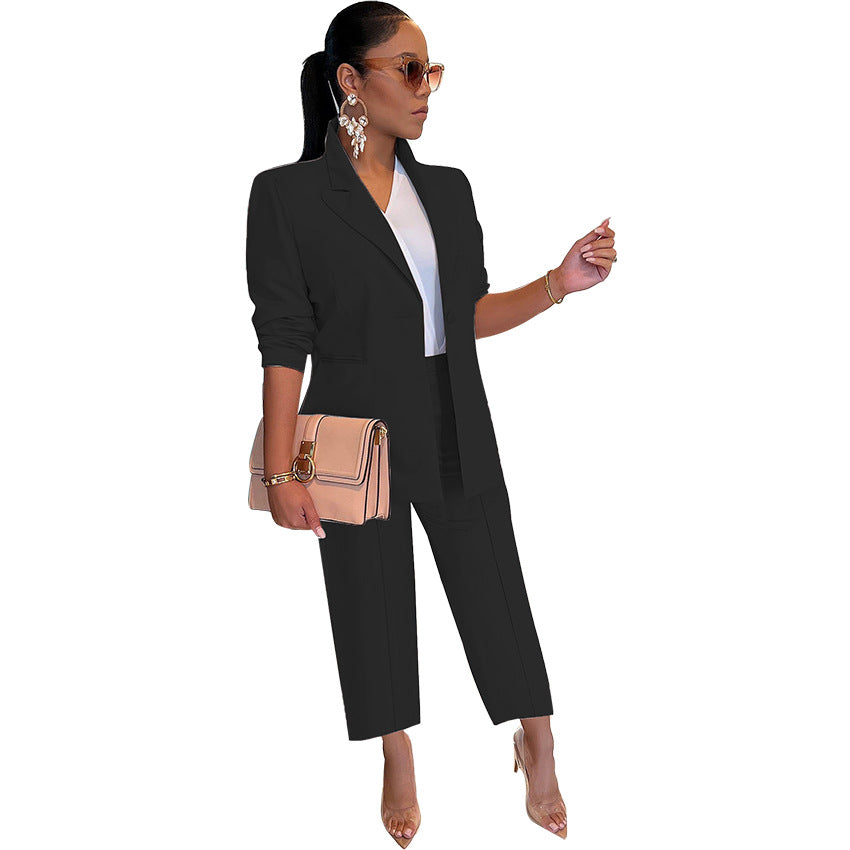 Solid Two-Piece Female Suit