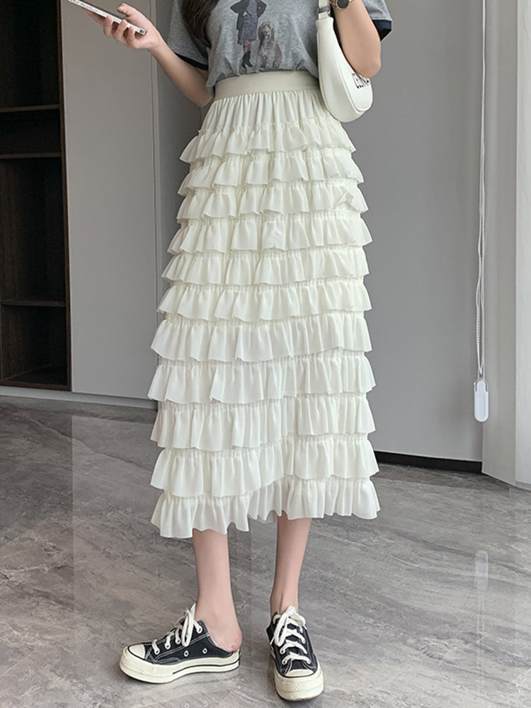 Women's Fashionable Black Skirt High Waist Slim