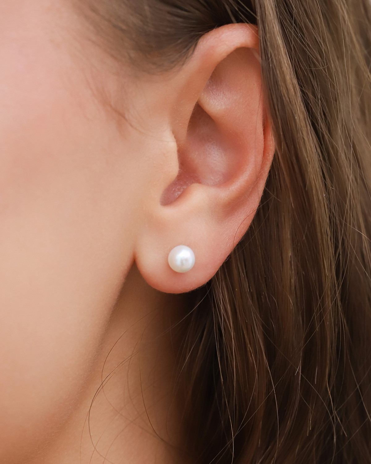 Pearl Stud Earrings in Sterling Silver