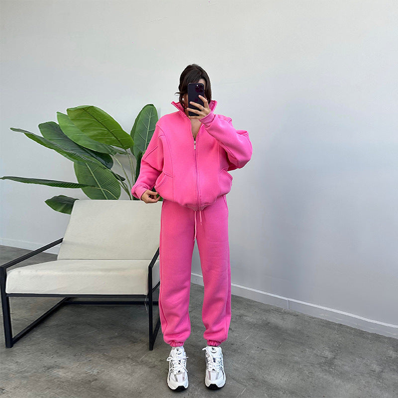 Stand-Up Collar Zipper Sports Outfit