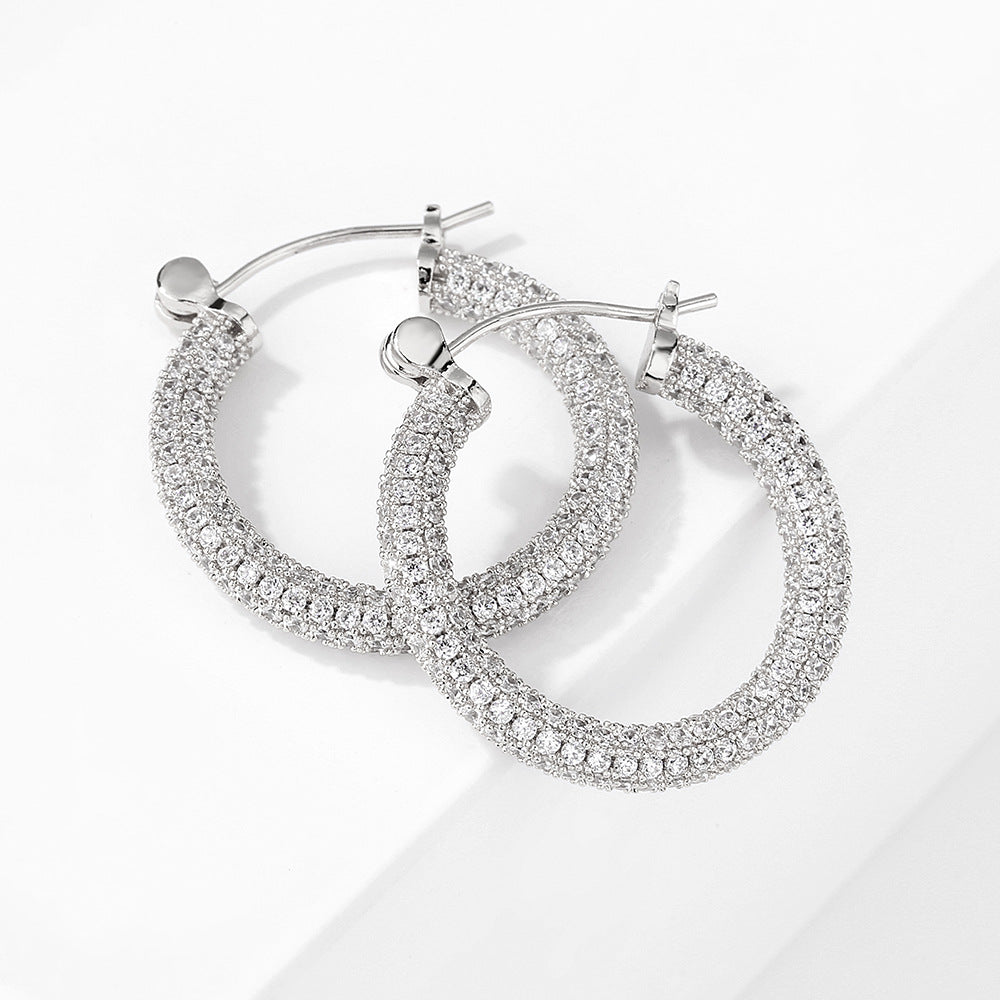 Zircon Hoop Earrings For Women